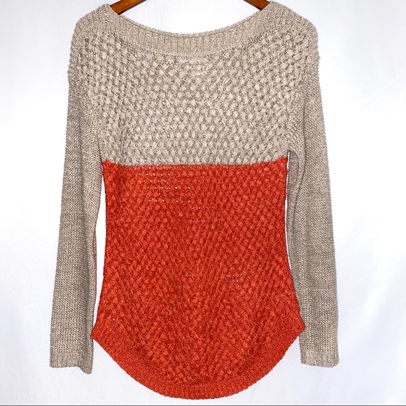 Soft Surroundings Sweaters - Soft Surroundings Cream Orange Knit Sweater Sz S